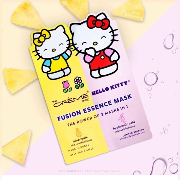 The Crème Shop® Hello Kitty Fusion Essence Pineapple & Hyaluronic‎ Acid mask new - Picture 2 of 4